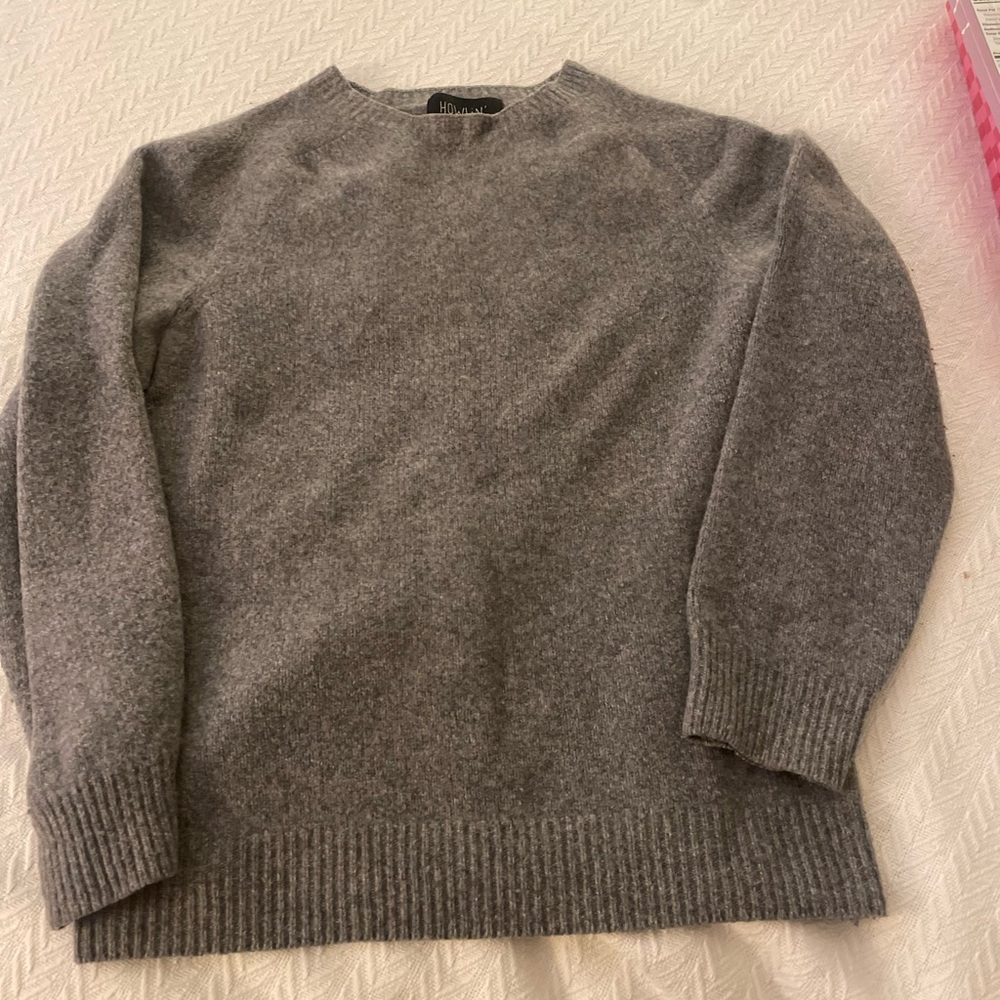 Howlin Scotland Wool cashmere Crewneck Light Grey Sweater